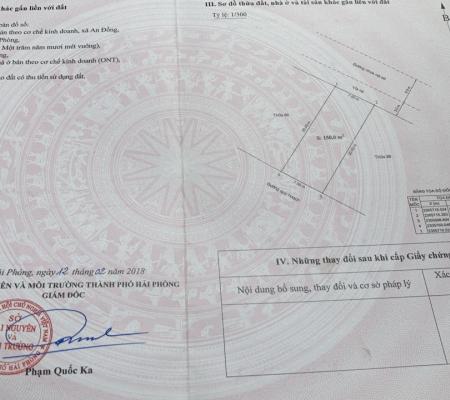 Đất 150m2 khu Hoá Chất Vật Liệu Điện xã An Đồng, An Dương